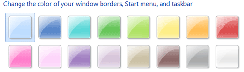 Windows Color Personalization Choices
